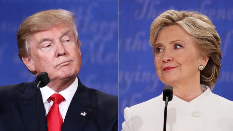 Trump clinton split