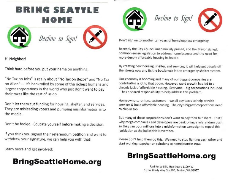 Bring seattle home flyer