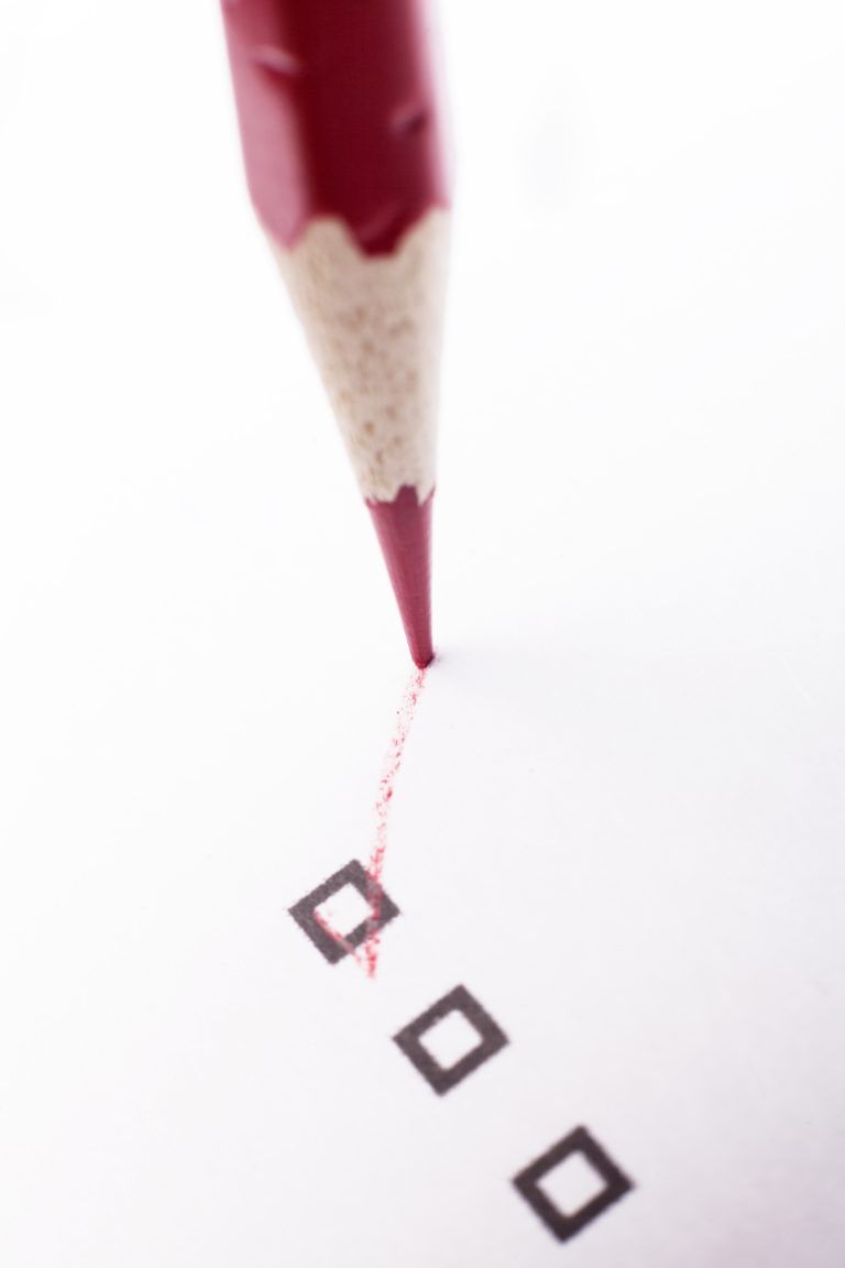 Red choosing pencil