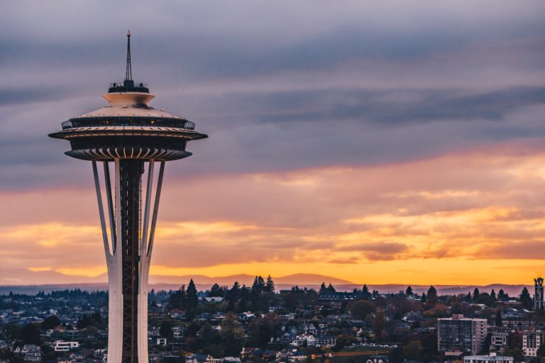 Space needle sunset