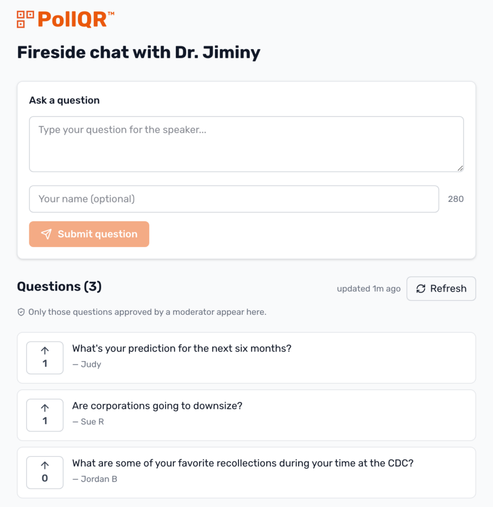 Attendee view audience