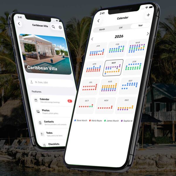Shared Vacation Home Calendar App on iPhone