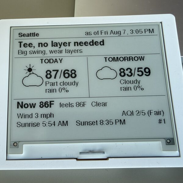 Weather Display Screen for Closet